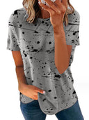 Women's Artistic Short Sleeve Tee with Splash Art