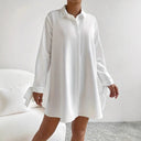 Chic Women's Shirt Dress with Stylish Ribbon Sleeves