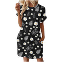 Floral Print Women's Summer Dress with Pockets