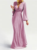 Glittering Flared Maxi Dress for Women