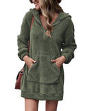Cozy Fleece Hooded Dress for Women