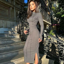 Chic Figure-Hugging Midi Dress for Women