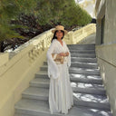 Chic Women's Maxi Dress with Ruffle and V-Neck