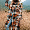 Plaid Flannel Shirt Dress for Women