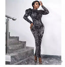 Chic Evening Dress with Puff Sleeves for Women