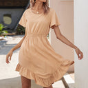 Chic Women's Midi Dress with Ruffle Hem