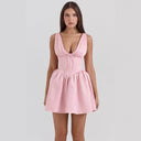 V-Neck Ruffle Cocktail Dress for Women