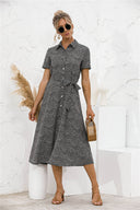 Classic Women's Shirt Dress with Adjustable Belt