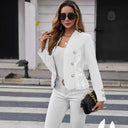 Chic Lace-Trimmed Women's Blazer Jacket