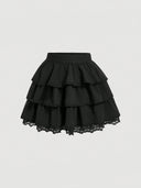 Women's Ruffled Lace-Trimmed Skirt
