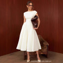 Chic A-Line Cocktail Dress with Waterfall Neckline