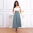 Chic Midi Skirt with Gathered Waist and Bow Accents
