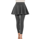 High-Waisted Leggings with Stylish Skirt Overlay