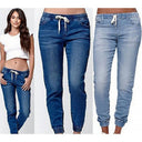 Women’s Stretchy Jogging Jeans with Elastic Waist and Handy Pockets