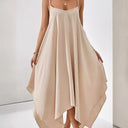 Women's Spaghetti Strap Dress with Asymmetrical Hem
