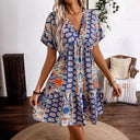Flattering V-Neck Ruffle Summer Dress for Women