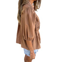 Chic Ruffled Blouse with Button Placket for Women