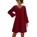 Chic Knit Dress with Romantic Lace Accents