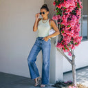 Trendy Women's High-Waist Wide-Leg Jeans