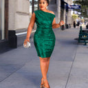 Asymmetrical Cocktail Dress with Stunning Shine