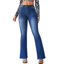 High Waist Flared Jeans in Stretch Denim for Women
