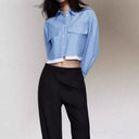 Chic Women's Short Sleeve Blouse with Stylish Patch Pockets