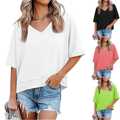 Chic Women's V-Neck Oversized Tee