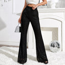 Chic Cropped Trousers with Glitter Accents