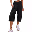 Chic Women's Culottes with Stretchy Waist and Pockets