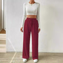 Women's Stretchy Pants with Elastic Waist and Drawstring
