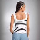 Stylish Striped Cotton Bodysuit for Women