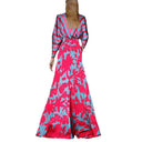 Chic Maxi Dress with V-Neck and Flowing Hem