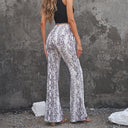 Flared Leggings in Stylish Snake Print