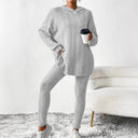 Textured Long Sleeve Top and Leggings Set for Women