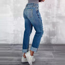 High-Waist Destroyed Boyfriend Jeans for Women
