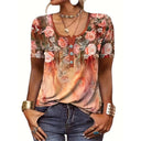 Floral Button-Up Blouse for Women