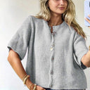 Chic Women's Short Sleeve Blouse