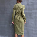 Stylish Women's Shirt Dress with Waist Accent