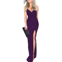 Stunning Evening Dress with Side Slit and Chic Neckline