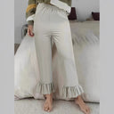 Ruffled Edge Women's Fashionable Trousers