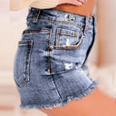 Stylish Destroyed Denim Shorts for Women
