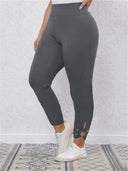 Chic Women's High-Waisted Leggings with Trendy Cut Accents