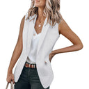Chic Women's Sleeveless Blazer with Deep Pockets
