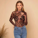 Paisley Print Long-Sleeve Women's Bodysuit