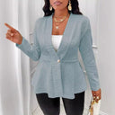 Chic Women's Blazer with Textured Knit Design