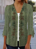Floral Ruffle Women's Blouse - Chic Style