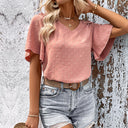 Women's Ruffle V-Neck Blouse for Stylish Elegance
