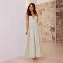 Chic Women's Maxi Dress with Spaghetti Straps & Wrap Detail