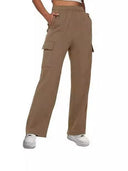 Chic Women's Wide Leg Cargo Pants with Side Pockets