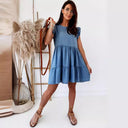 Women's Ruffle Dress with Voluminous Skirt in Premium Fabric